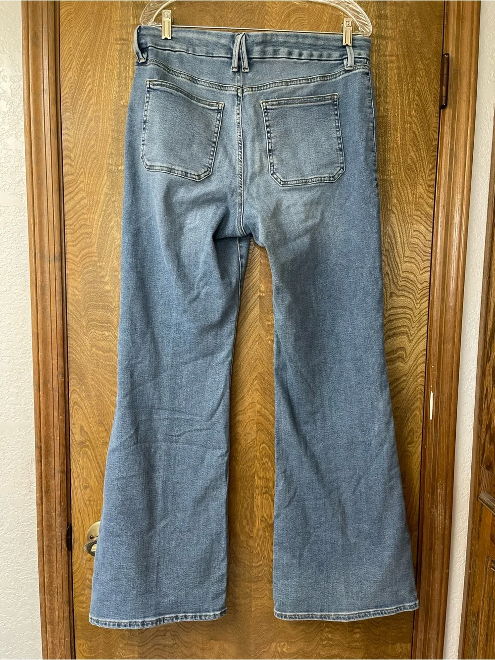 Good American Good Legs Flare Jeans Size 14 Light Wash High Rise